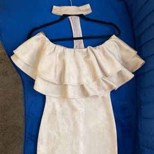 Off The Shoulder Suede Dress